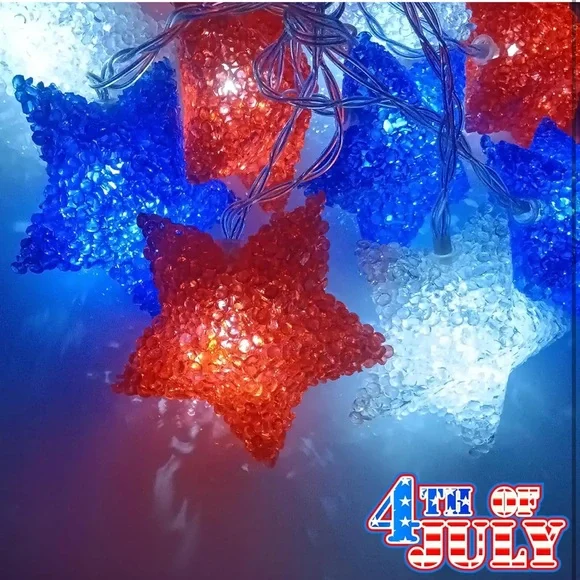 BNIB Red White and Blue Star Lights - Picture 2 of 5